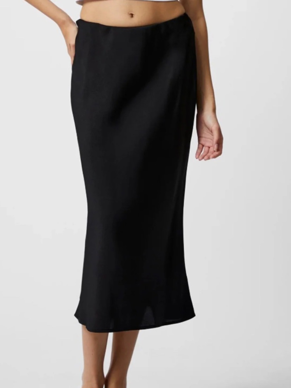 French Connection Satin Midi Slip Skirt